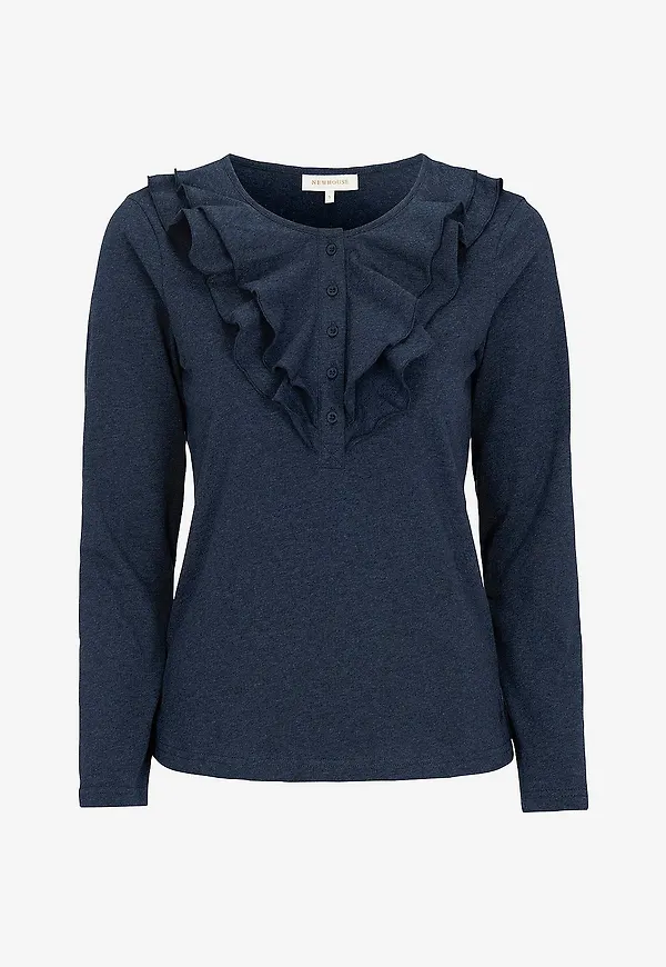Newhouse - Frill Jerseytopp Sandrina - Blå