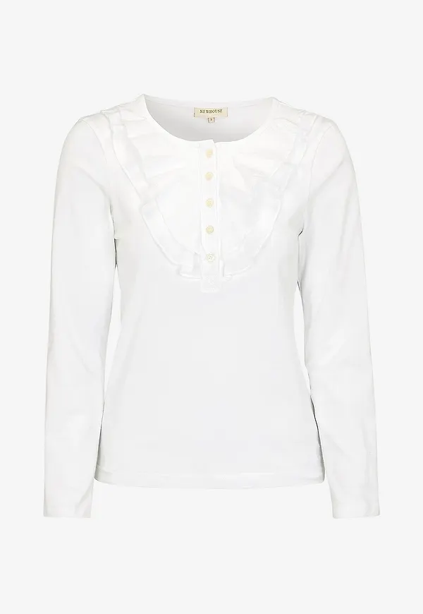 Newhouse - Frill Jerseytopp Sandrina - Vit
