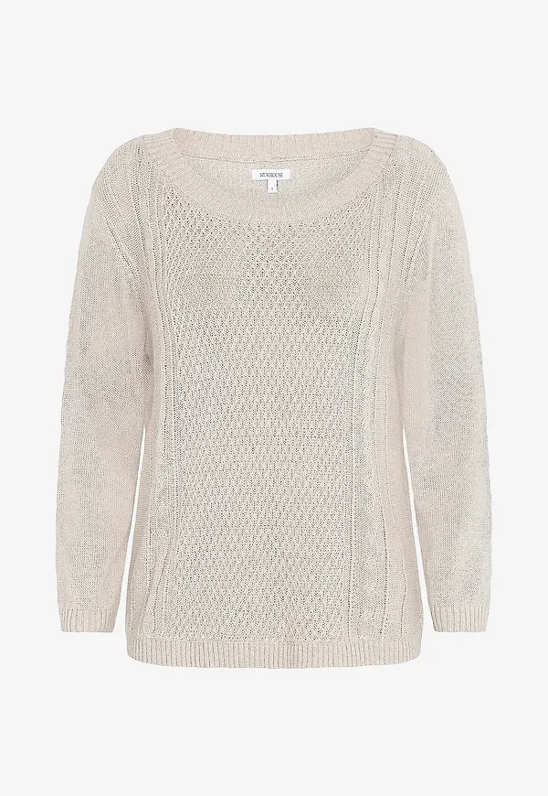 Newhouse - Kabel Tröja Marwa - Beige