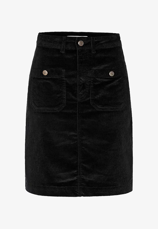 Newhouse - Kjol i corduroy Carmela - Svart
