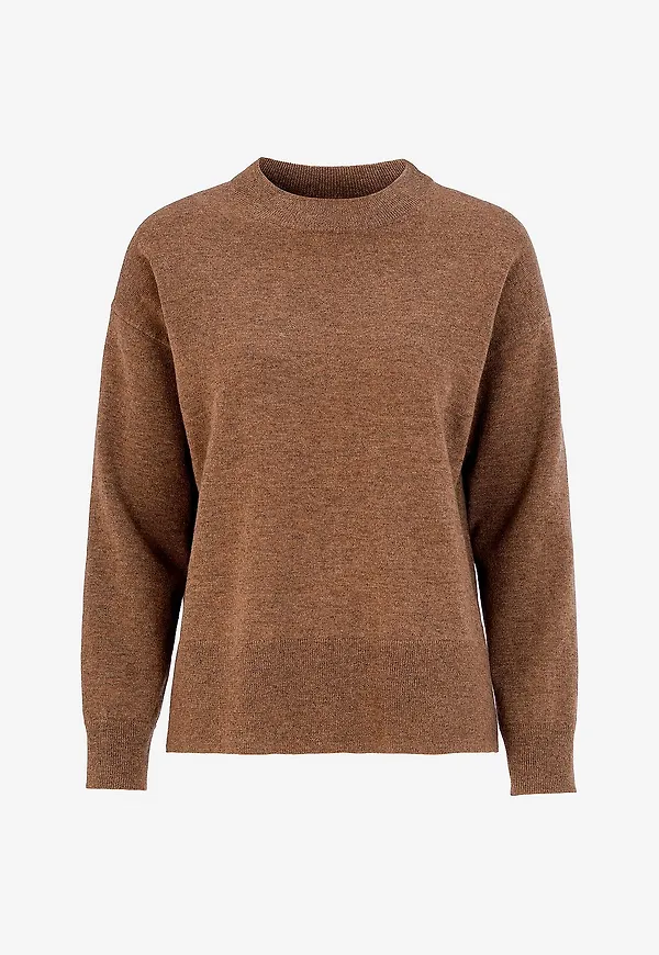 Newhouse - Lambswool Tröja Kendell - Brun