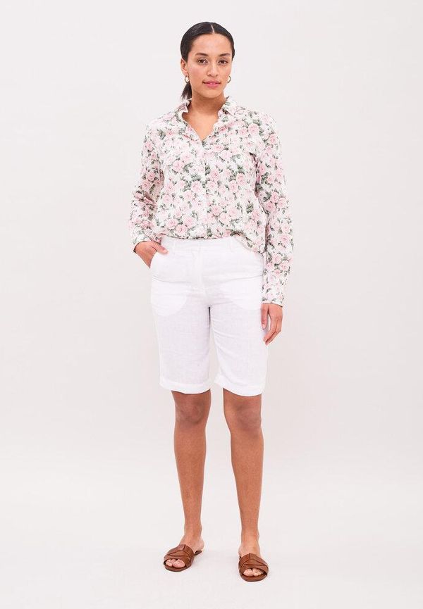 Newhouse Linen City Shorts i storlek 36 och färg Vit