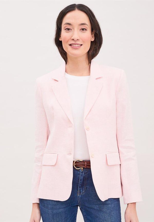 Newhouse Linen Herringbone Blazer, Blazers i storlek 38 och färg Rosa