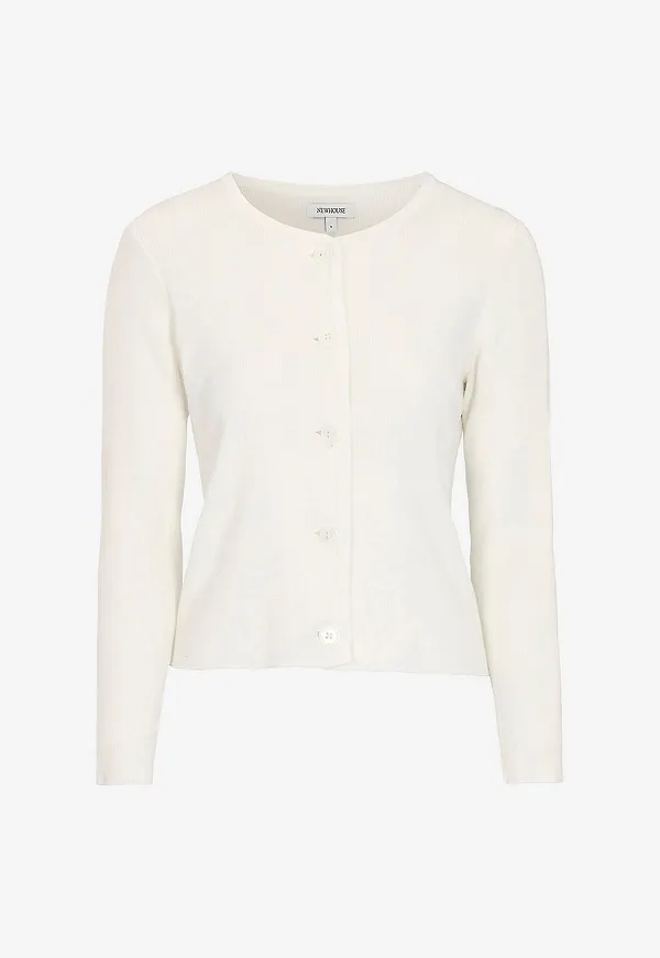 Newhouse - Ribbad Cardigan Felicity - Vit