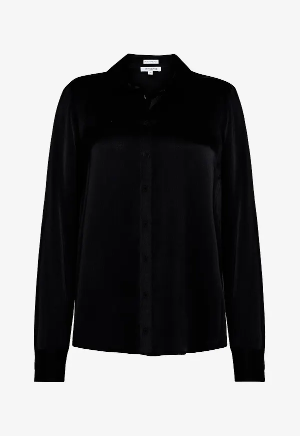 Newhouse - Satin skjorta Lina - Svart
