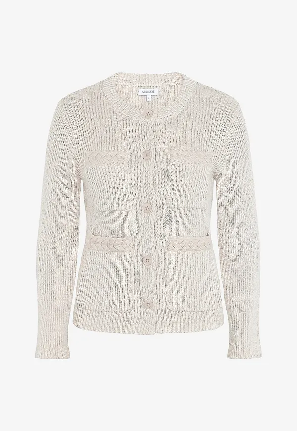 Newhouse - Stickad Cardigan Frankie - Beige