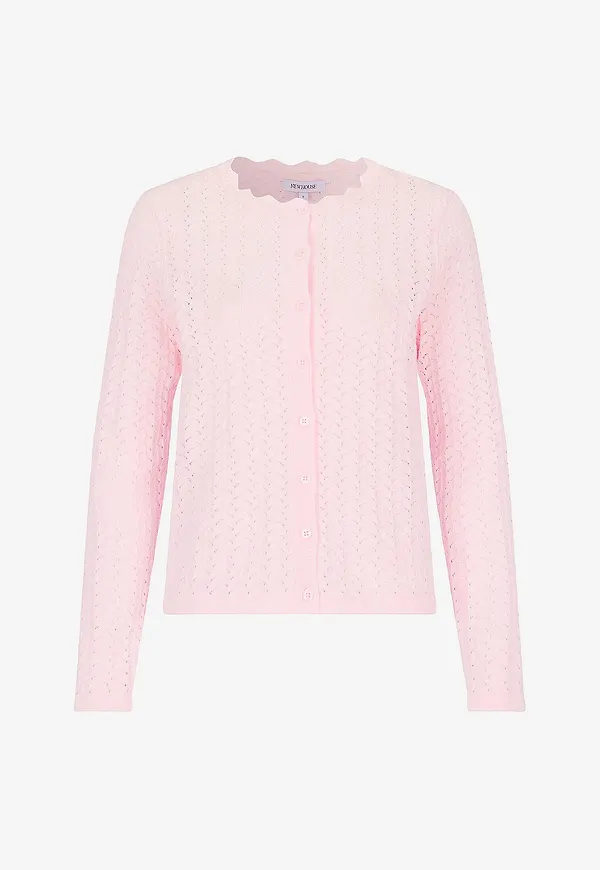 Newhouse - Stickad Cardigan Livia - Rosa