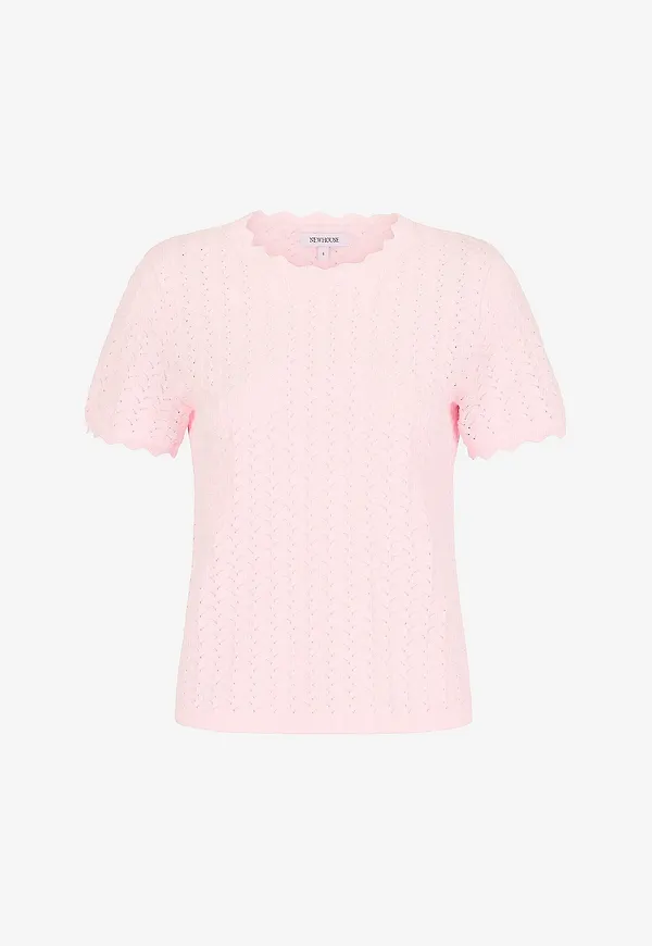 Newhouse - Stickad topp Livia - Rosa