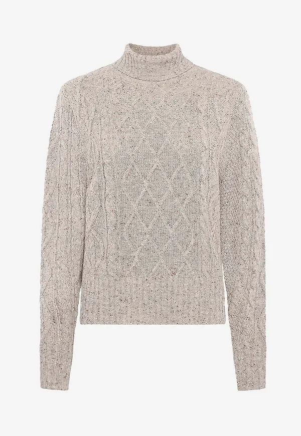 Newhouse - Tweedtröja med hög hals Simone - Beige