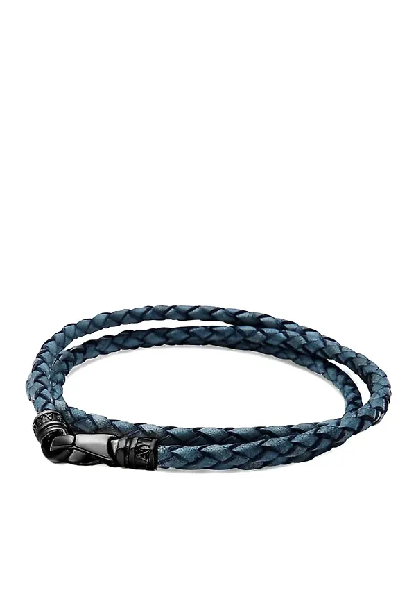 Nialaya Jewelry läderarmband i omlottmodell - Blå