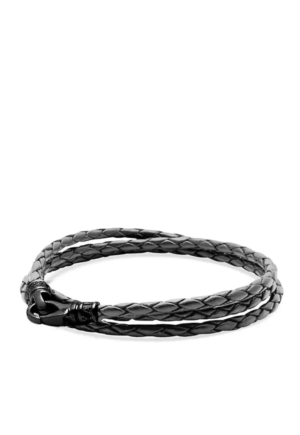 Nialaya Jewelry läderarmband i omlottmodell - Grå