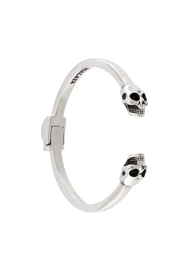 Nialaya Jewelry skull bangle - Grå