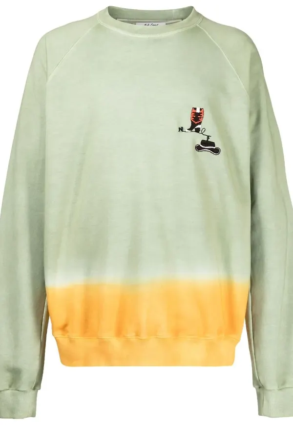 Nick Fouquet broderad tvåfärgad sweatshirt - Grön
