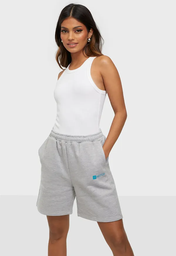 Nicki Studios - Shorts - Grey Melange - Conceptual Logo Collage Shorts - Byxor & Shorts - Shorts