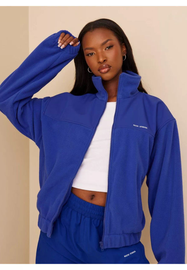 Nicki Studios Logo Fleece Jacket Kläder Marine