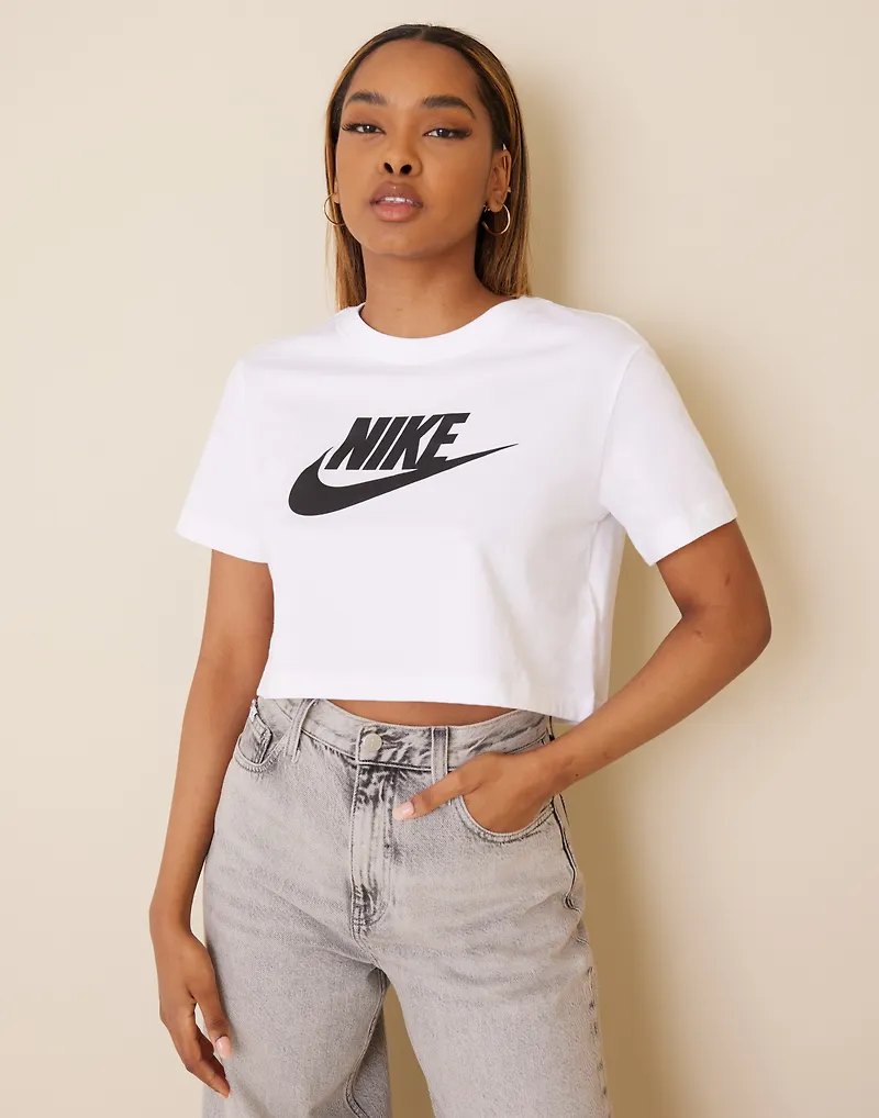 Nike - Toppar - Vit/Svart - W Nsw Tee Essntl Crp Icn Ftr - Toppar