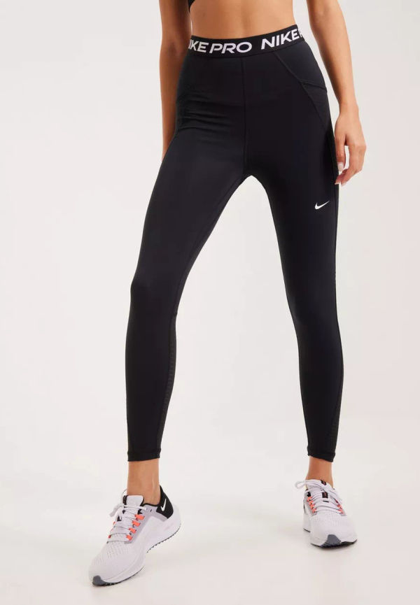 Nike - Träningstights - Black/White - W Np Df Ssnl Hr Tight Ff - Träningskläder - Training Tights