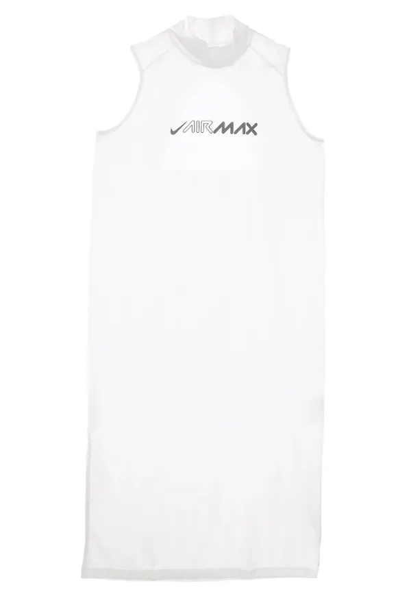 Nike, Klänning, Dam, M, Polyester, Ärmlös Långklänning med Logotryck