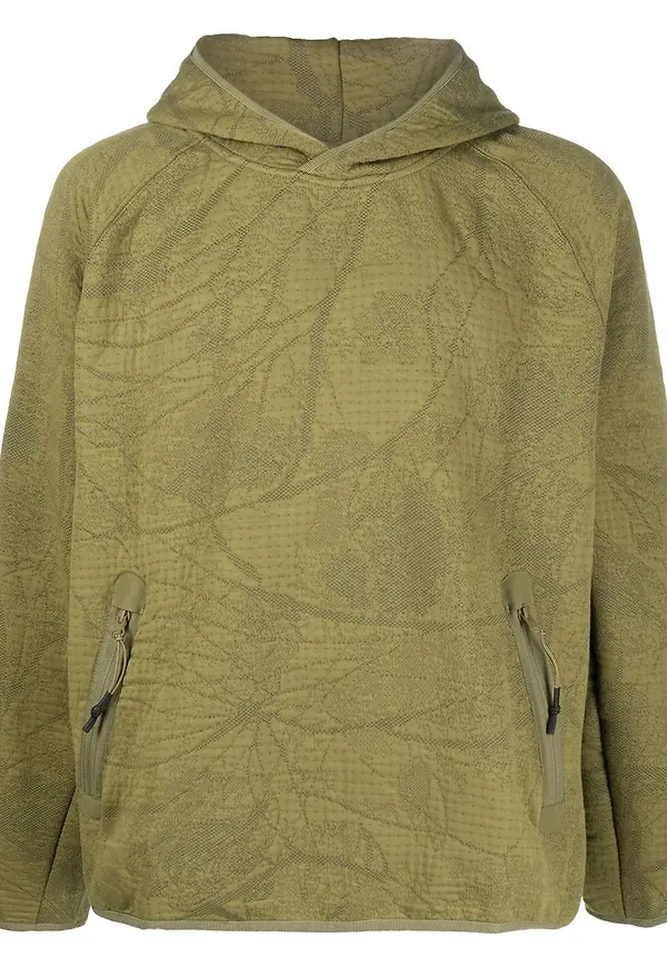 Nike blommig huvtröja i jacquard - Grön