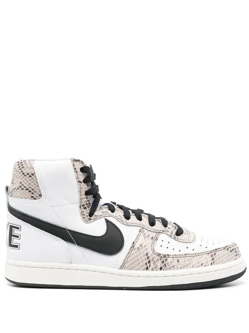 Nike höga ormskinnsmönstrade sneakers - Vit