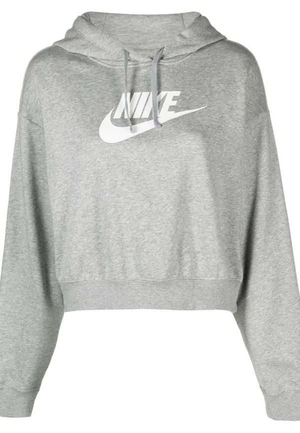 Nike kort hoodie med logotyp - Grå