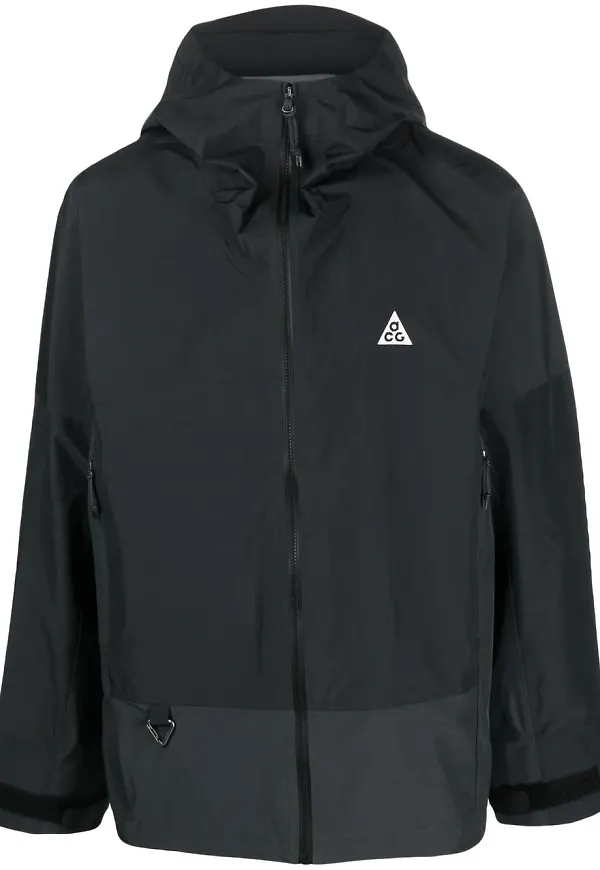 Nike logo-print zip-up hooded jacket - Svart