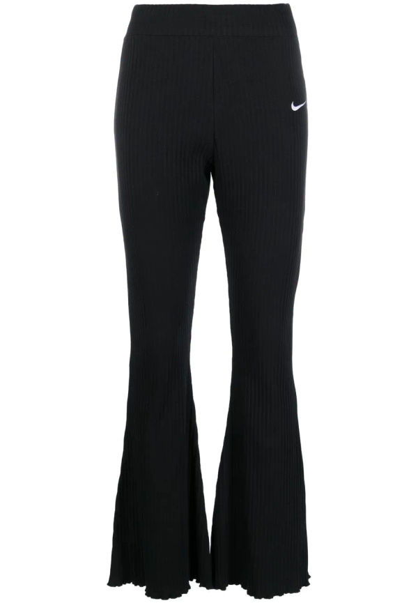 Nike ribbade byxor med logotypdetalj - Svart