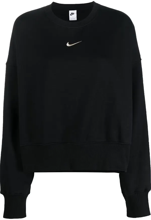 Nike sweatshirt med rundad hals - Svart