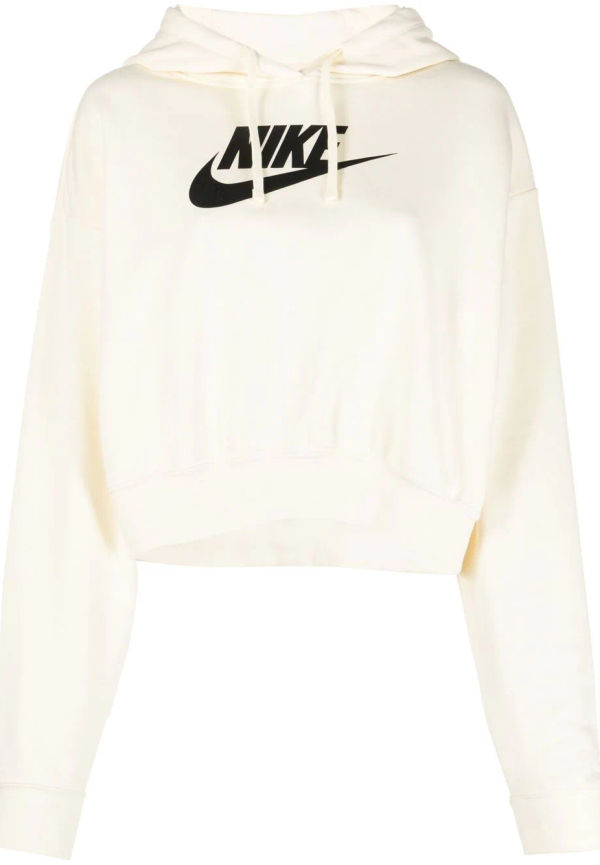 Nike Swoosh avskuren hoodie med logotyp - Neutral