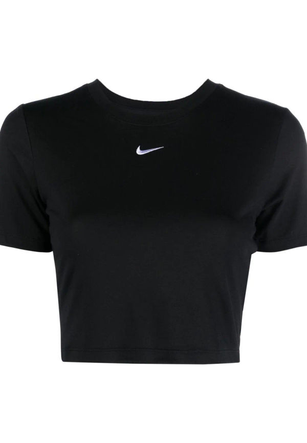 Nike Swoosh kort t-shirt med logotyp - Svart