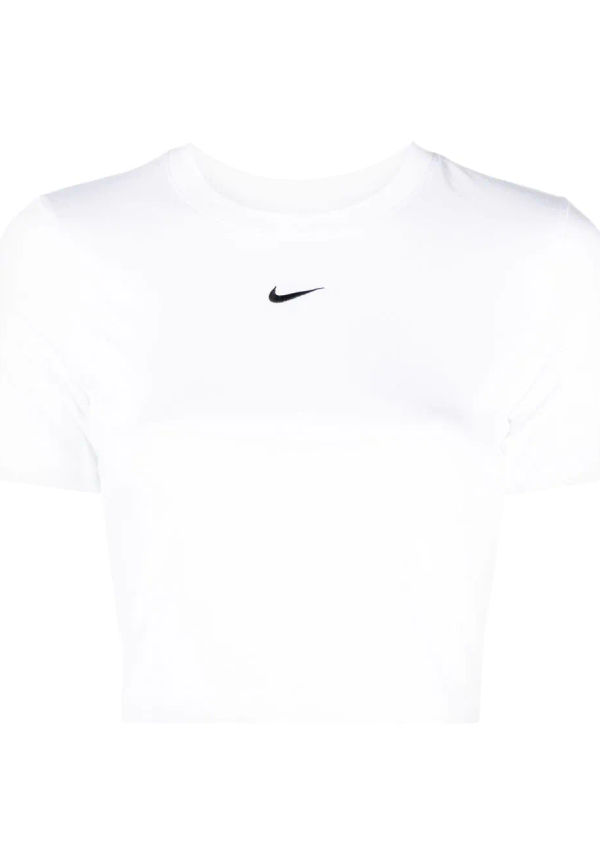 Nike Swoosh kort t-shirt med logotyp - Vit