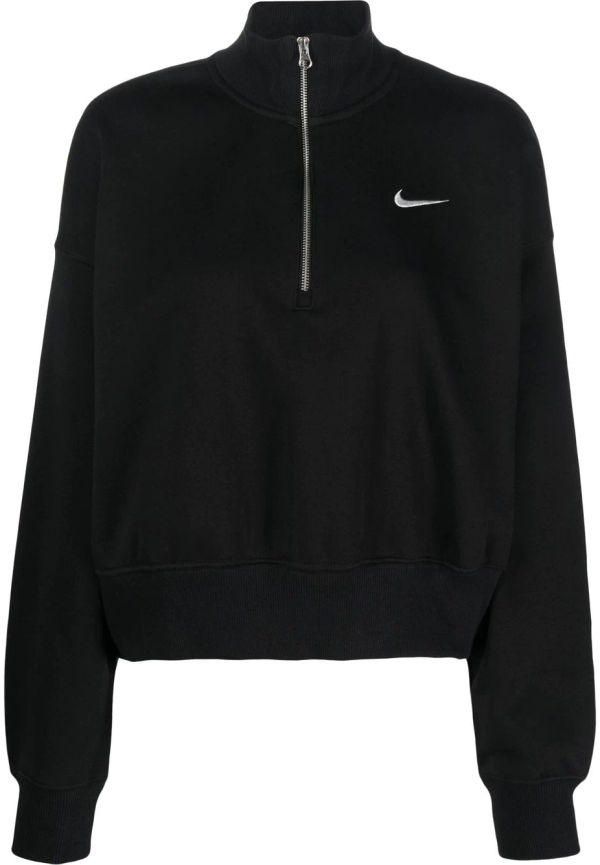 Nike Swoosh långärmad sweatshirt med logotyp - Svart