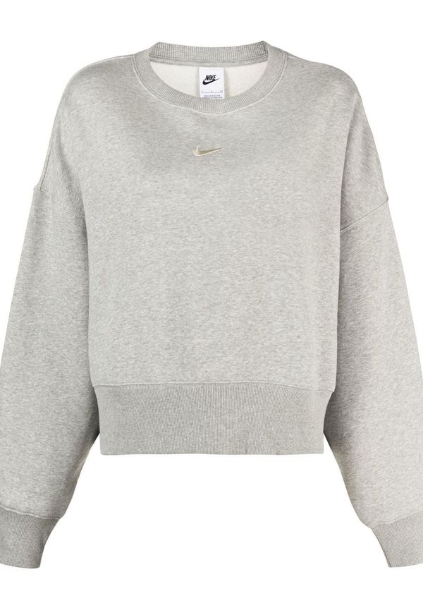 Nike Swoosh sweatshirt med rundad hals - Grå