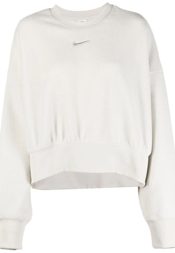 Nike Teddy kort tröja med rundad hals - Vit