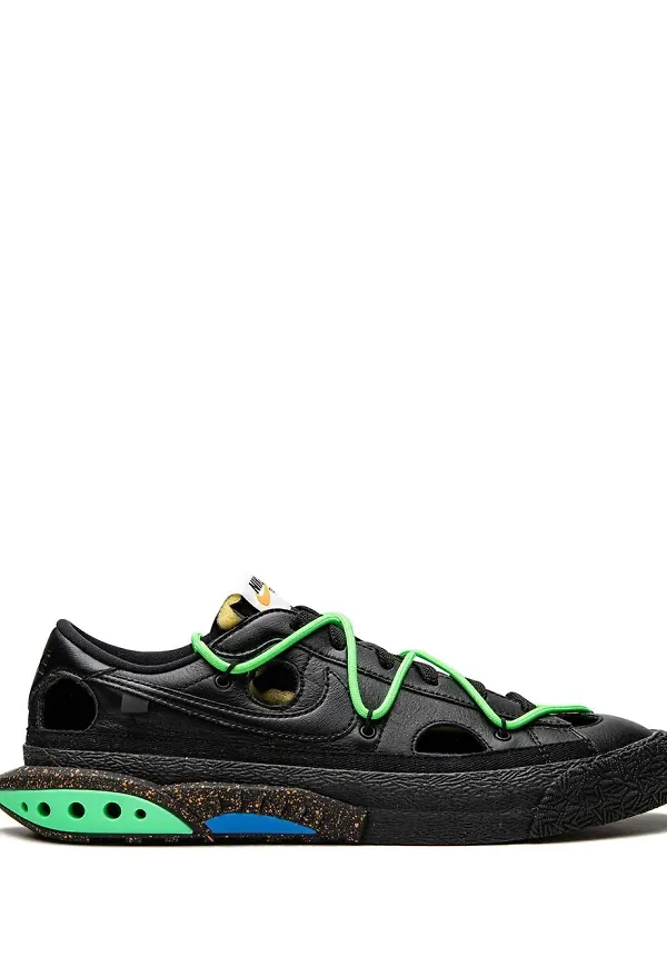 Nike x Off-White Blazer låga sneakers Black/Electro Green - Svart