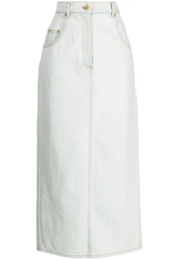 Nina Ricci jeanskjol med slits baktill - Blå