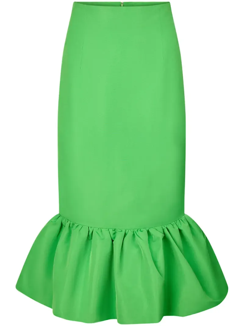 Nina Ricci pennkjol med peplumfåll - Grön