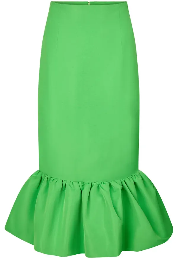 Nina Ricci pennkjol med peplumfåll - Grön