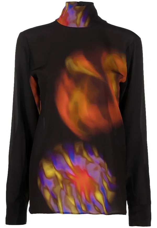 Nina Ricci topp med tryck - Brun