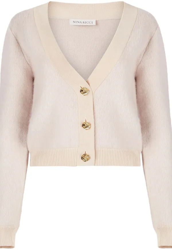 Nina Ricci v-ringad kofta - Rosa