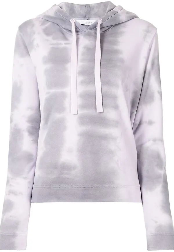 Ninety Percent hoodie med dragsko - Lila