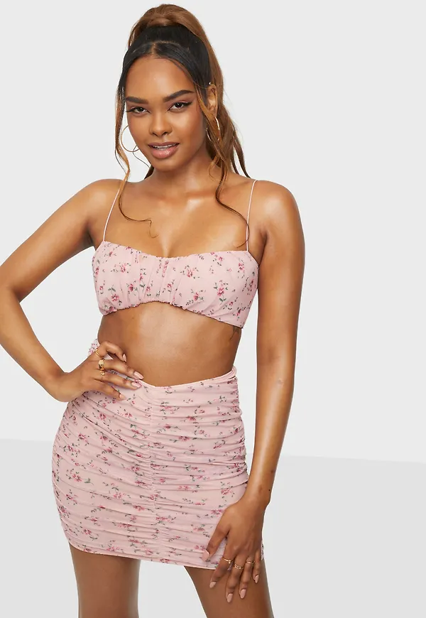 NLY One - Crop tops - Blommig - Mesh Print Crop Top - Toppar