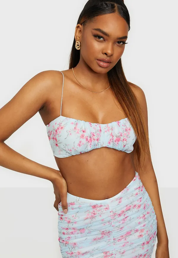 NLY One - Crop tops - Flowers - Mesh Print Crop Top - Toppar