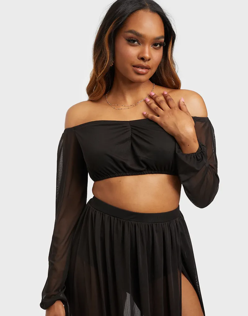 NLY One - Crop tops - Mesh Ruched Bust Top - Toppar