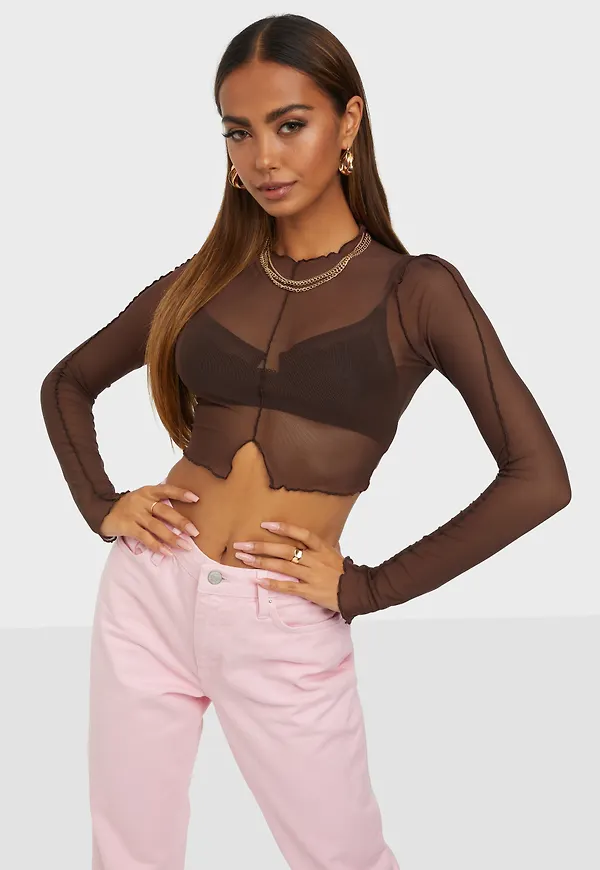 NLY One - Crop tops - Seams Mesh Crop Top - Toppar