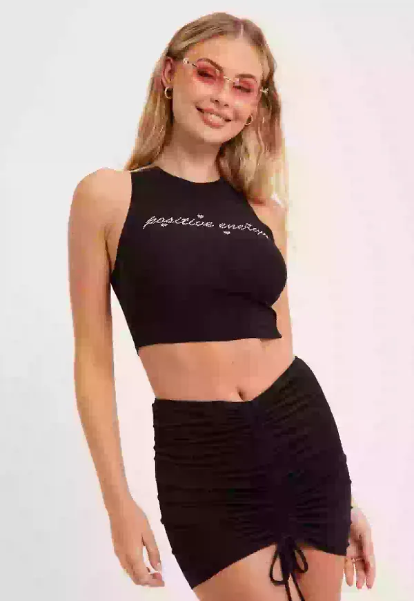 NLY One Mini Drawstring Skirt Minikjolar Svart