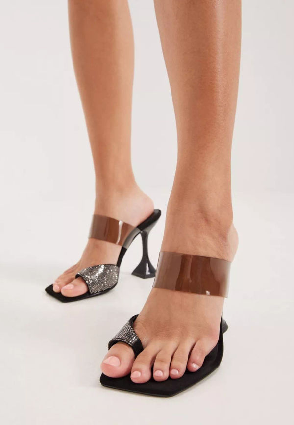 NLY Shoes - High heels - Svart - Glitter Toe Detail Heel - Klackskor