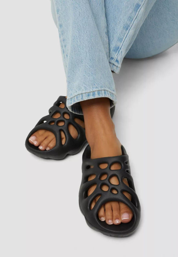 NLY Shoes - Inneskor - Svart - Web Sandal - Flats & Lågskor