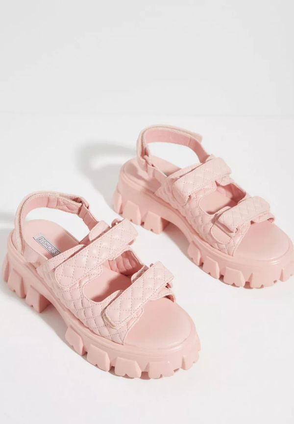 NLY Shoes - Platåsandaler - Ljus Rosa - Velcro Chunky Sandal - Platåskor