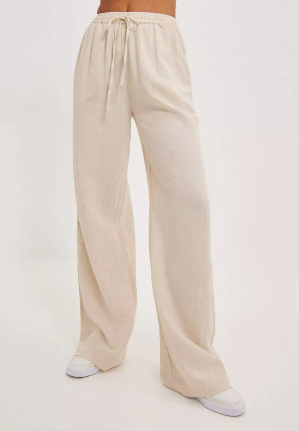 NLY Trend - Beige - Flowy Drawstring Linen Pants